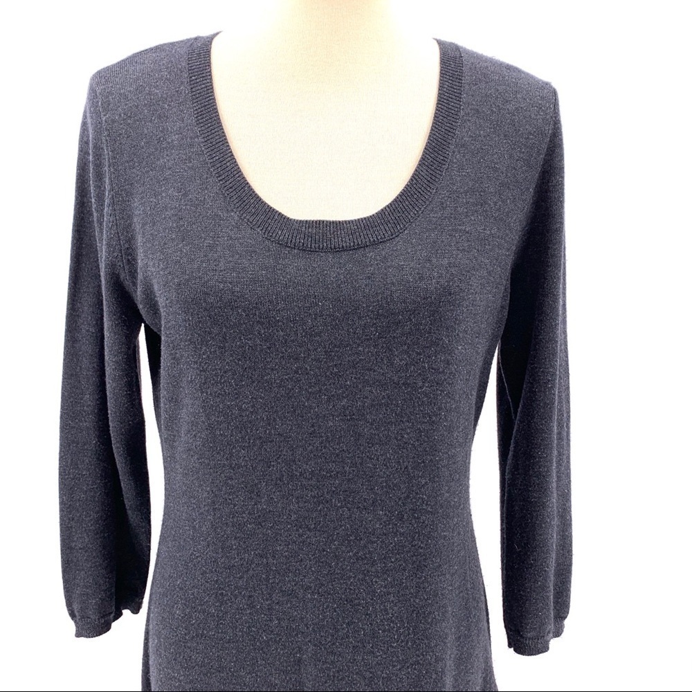 Calvin Klein Charcoal Fringe Detail Knit Dress - Picture 3 of 5